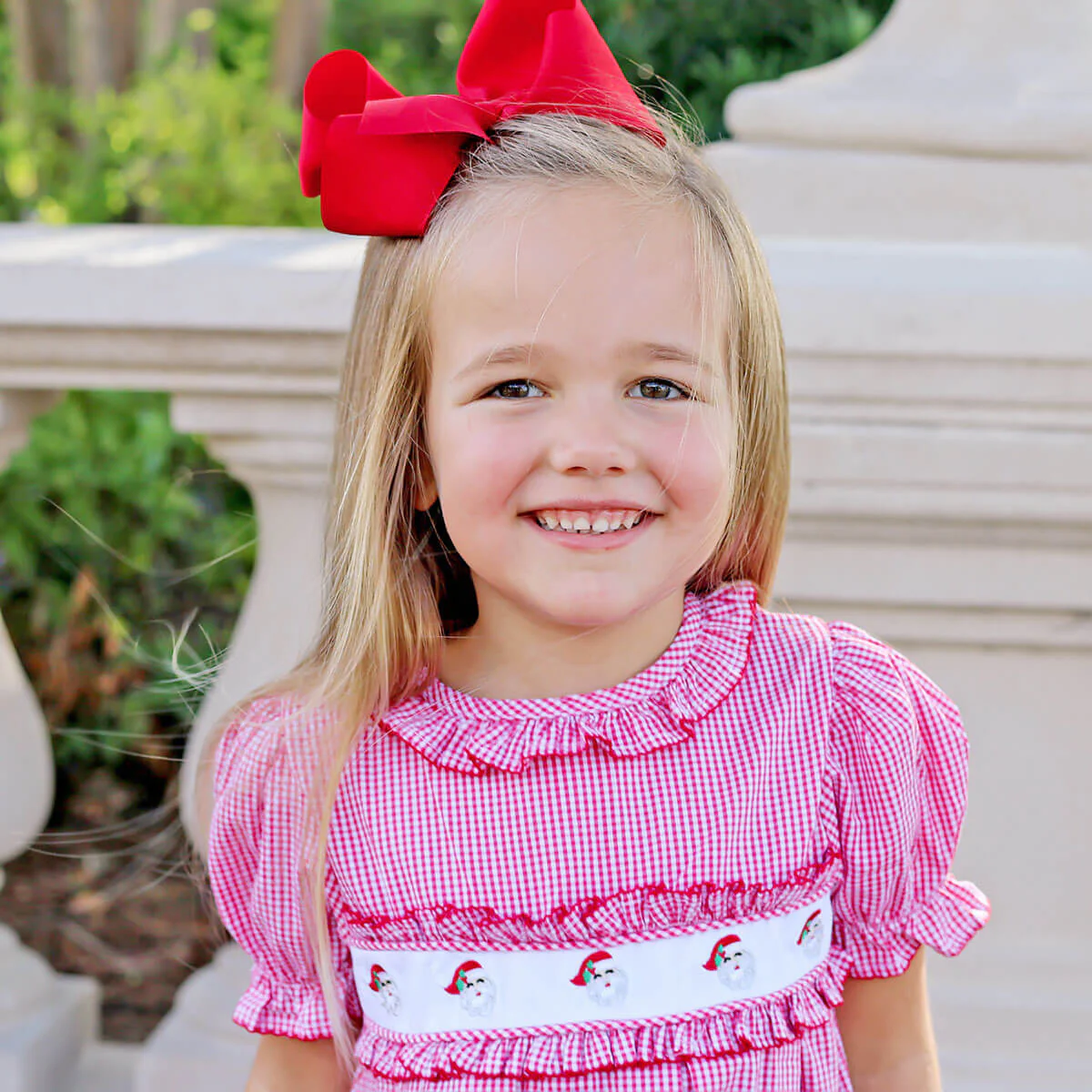 Happy Santa Red Gingham Chloe Dress - Image 5
