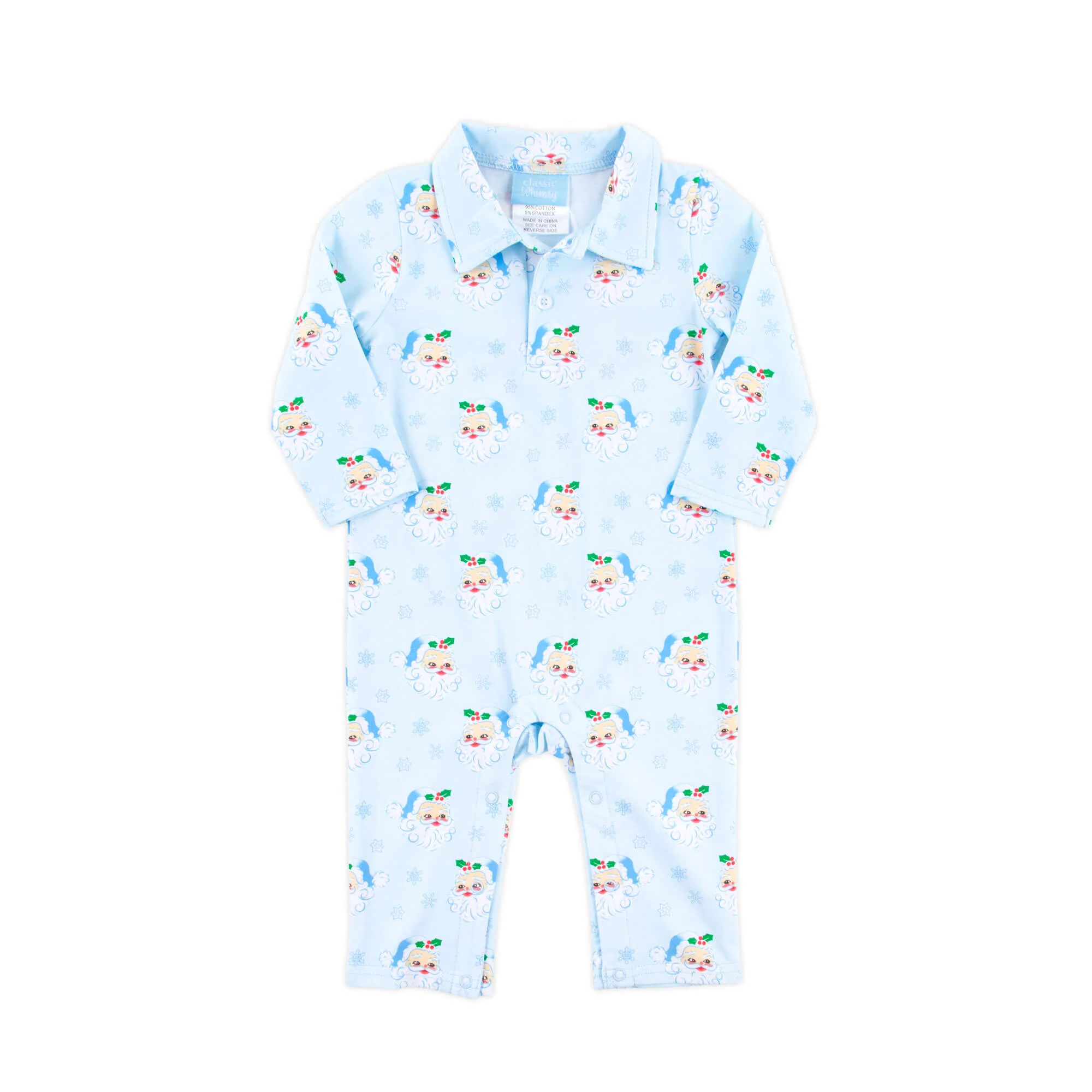Vintage Santa Blue Polo Romper - Image 4