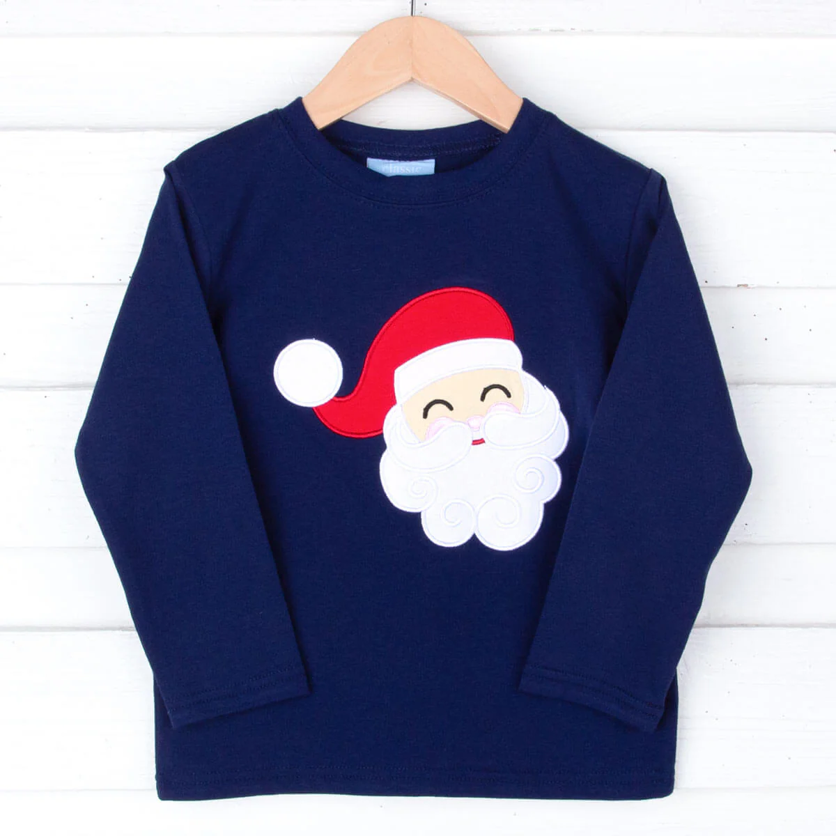 Happy Santa Navy Long Sleeve Shirt - Image 2