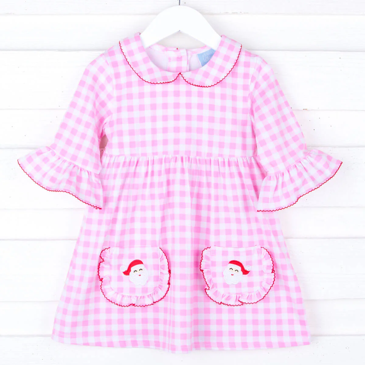 Happy Santa Pink Gingham Caroline Dress - Image 4