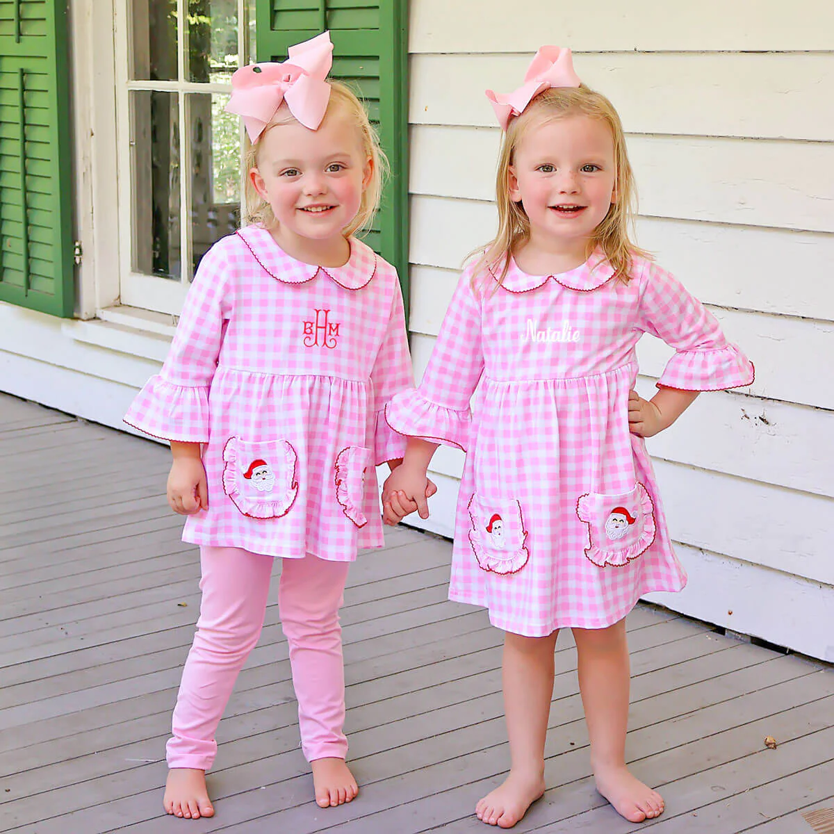 Happy Santa Pink Gingham Caroline Dress - Image 5