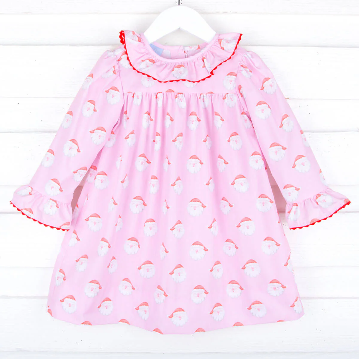 Happy Santa Print Ruffle Collar Dress - Image 2