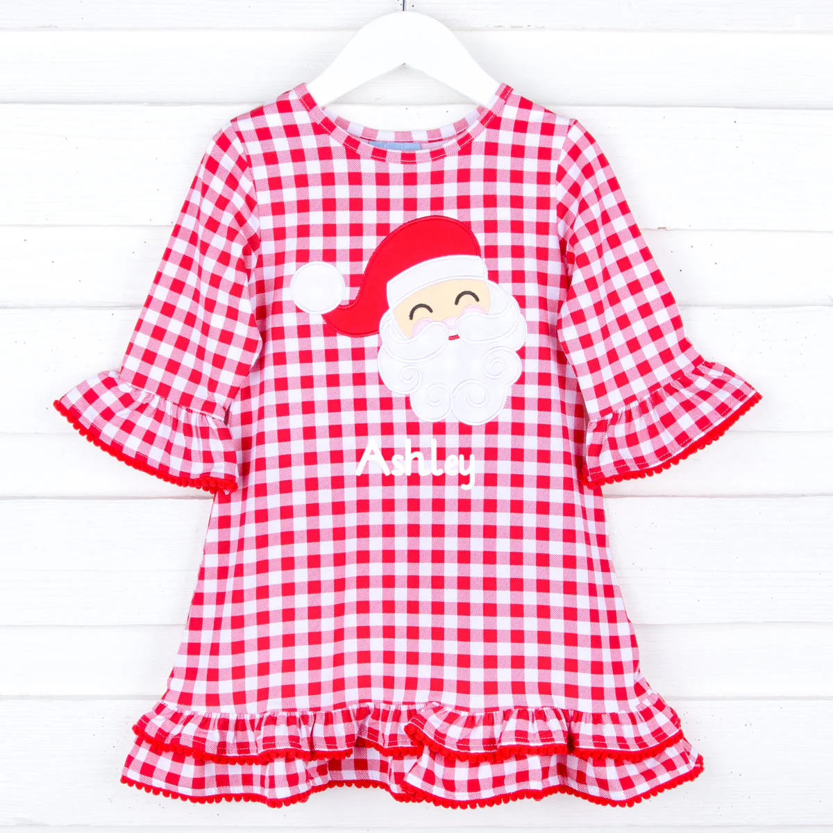 Happy Santa Red Gingham Milly Dress - Image 2
