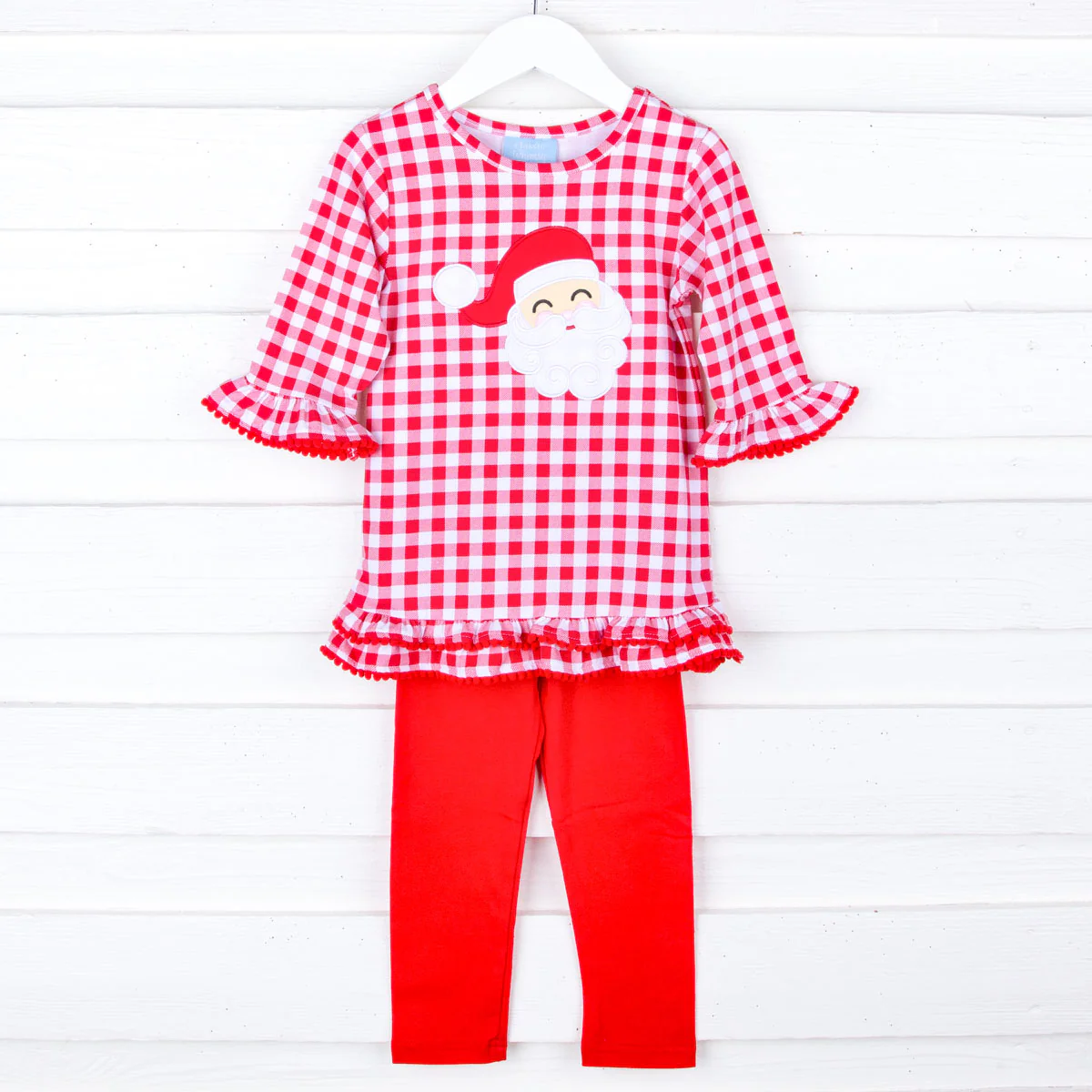 Happy Santa Red Gingham Milly Tunic Legging Set - Image 4