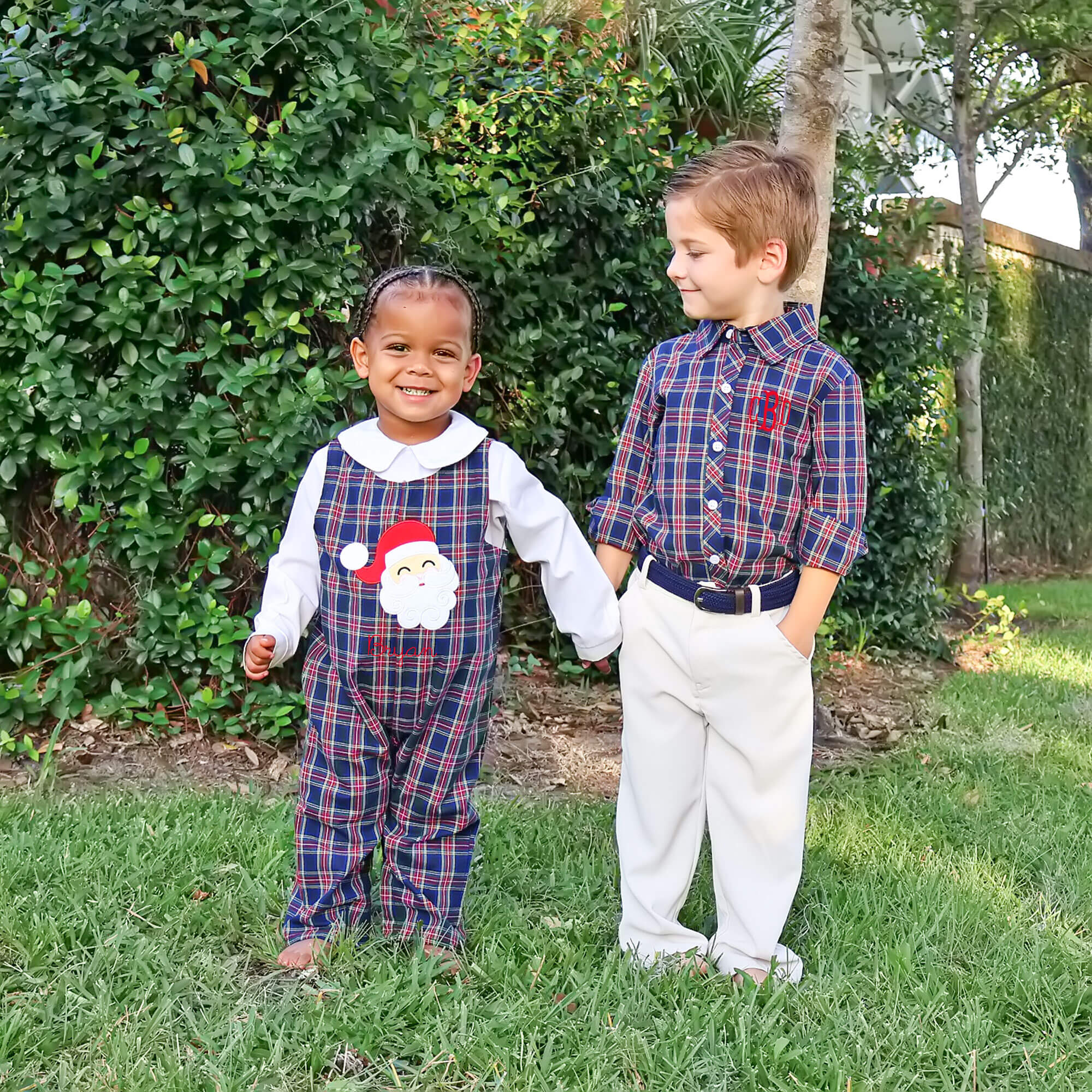 Happy Santa Dunbar Plaid Royal Plaid Longall - Image 3