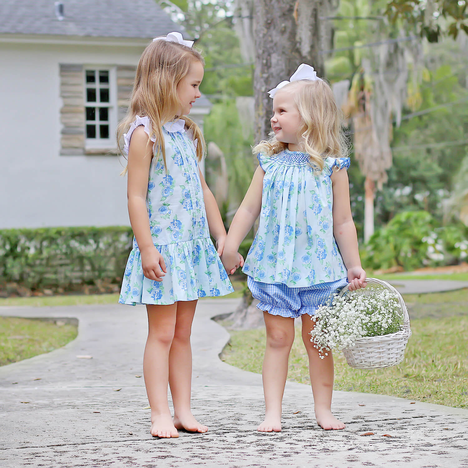 Happy Spring Blue Floral Ruffle Collared Dress - Image 6