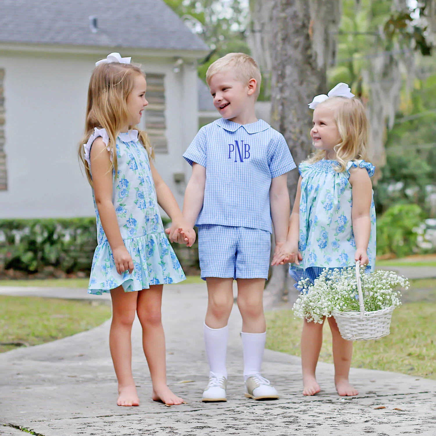 Happy Spring Blue Floral Ruffle Collared Dress - Image 8