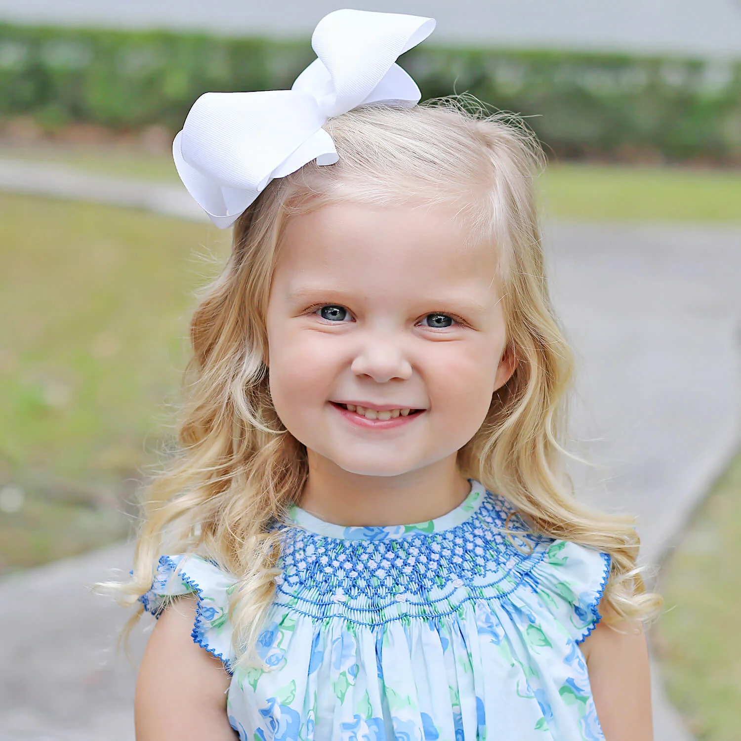 Happy Spring Blue Floral Smocked Bloomer Set - Image 3