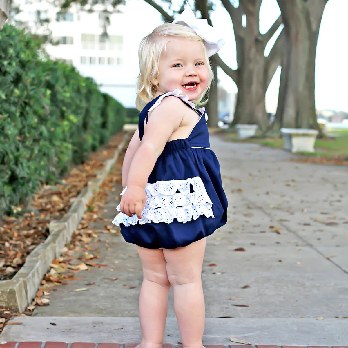Harper Bubble Navy Pique - Image 3