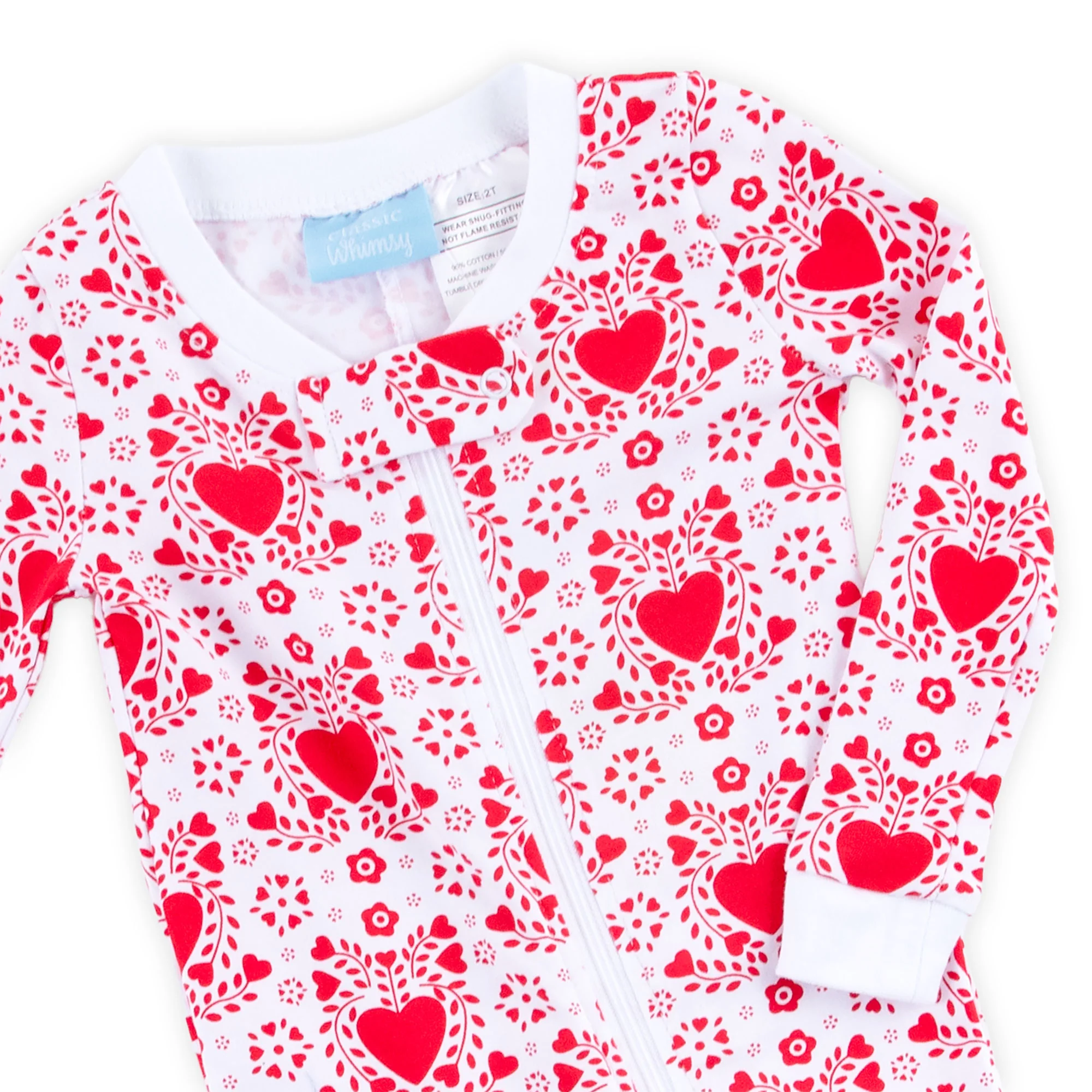 Heart Damask Print Zip Sleeper - Image 2
