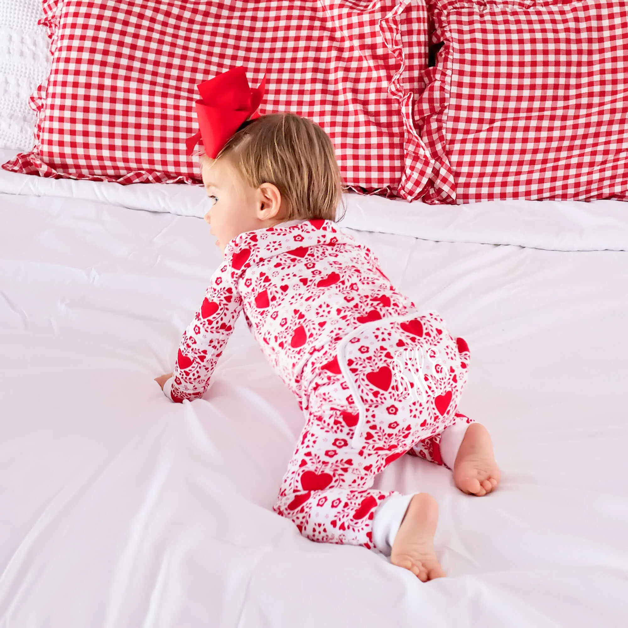 Heart Damask Print Zip Sleeper - Image 4
