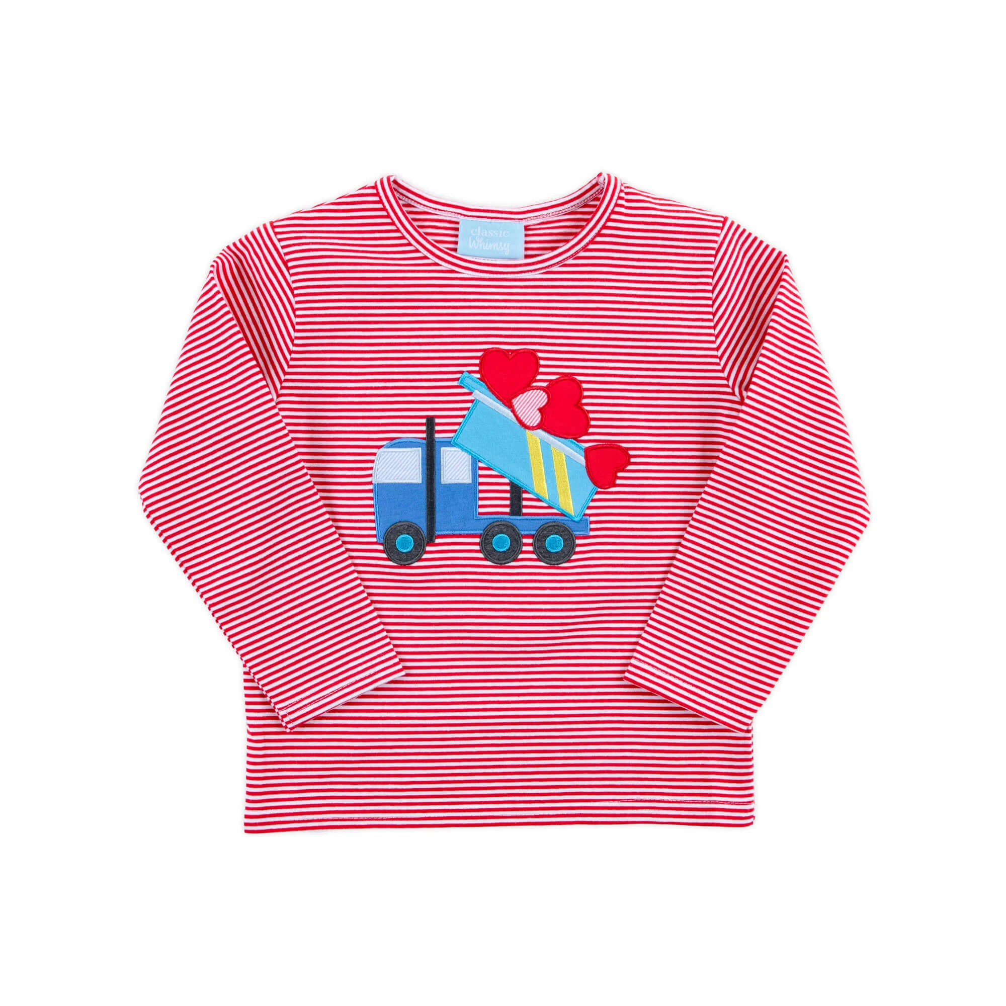 Heart Dump Truck Red Stripe Long Sleeve Shirt - Image 5