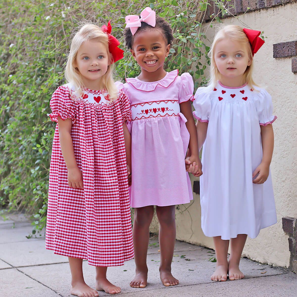 Heart Smocked Red Check Bishop Dress - Image 6
