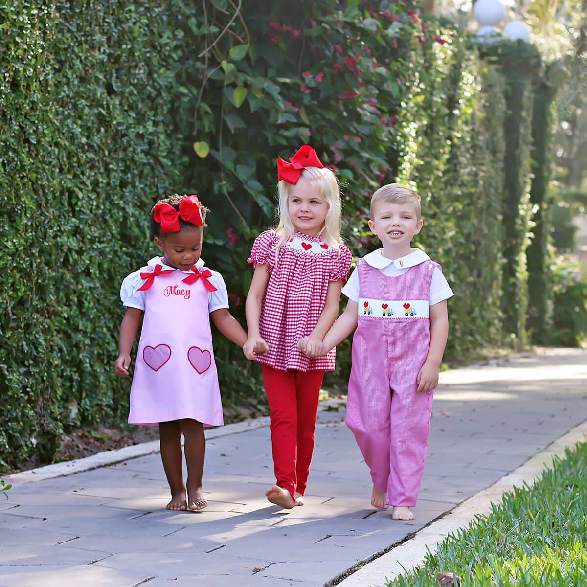 Heart Smocked Red Check Legging Set - Image 6