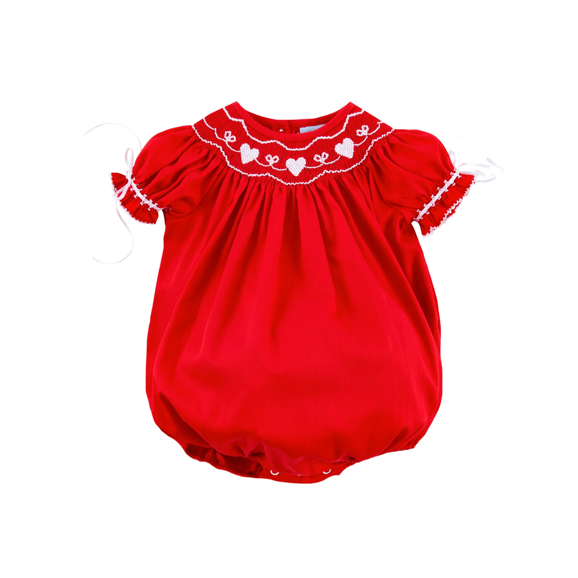 Heart Smocked Red Pique Bubble - Image 3