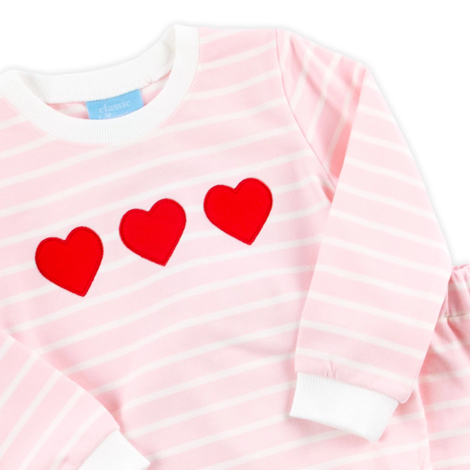 Heart Trio Pink Stripe Jogger Set - Image 2