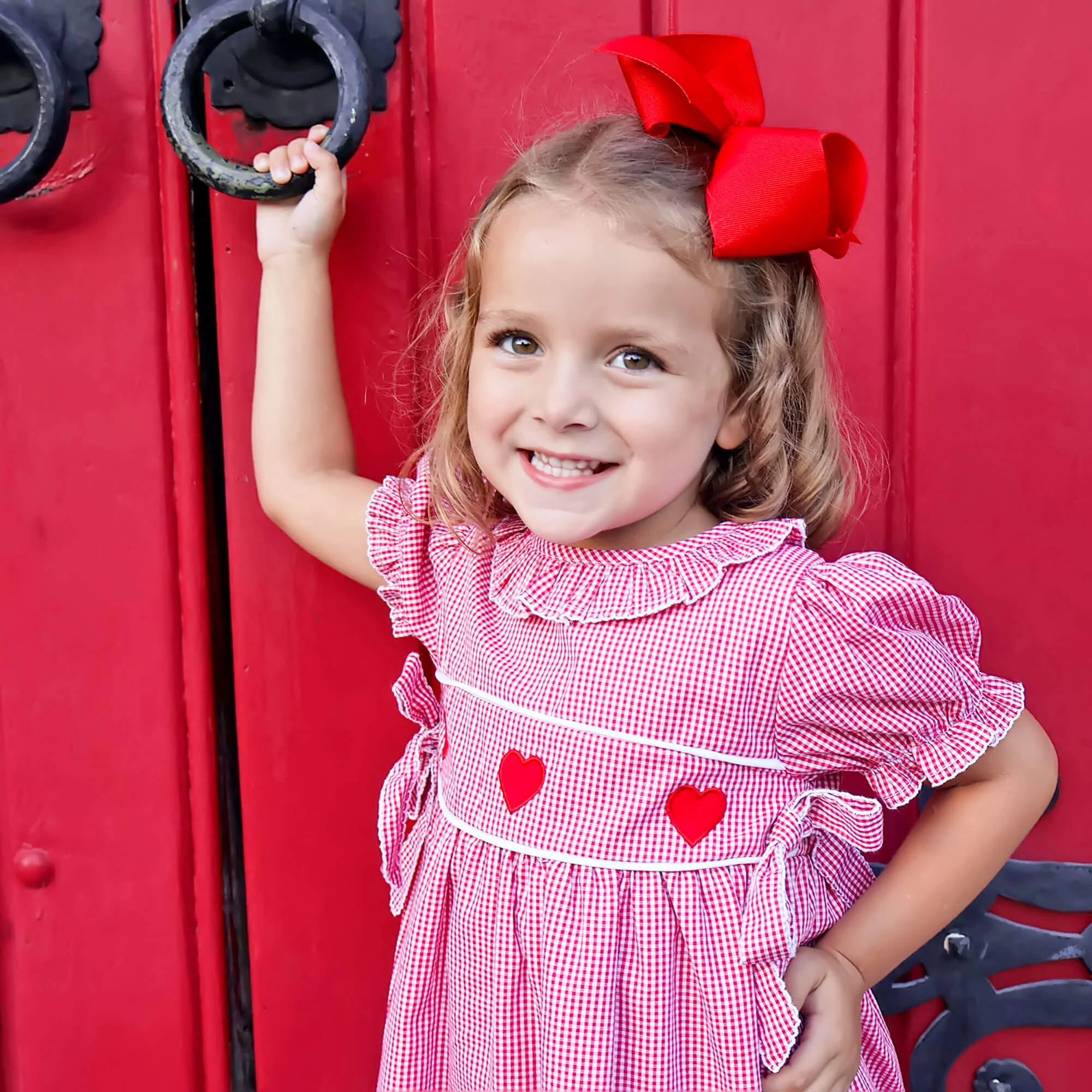 Heart Trio Red Gingham Avery Dress - Image 3