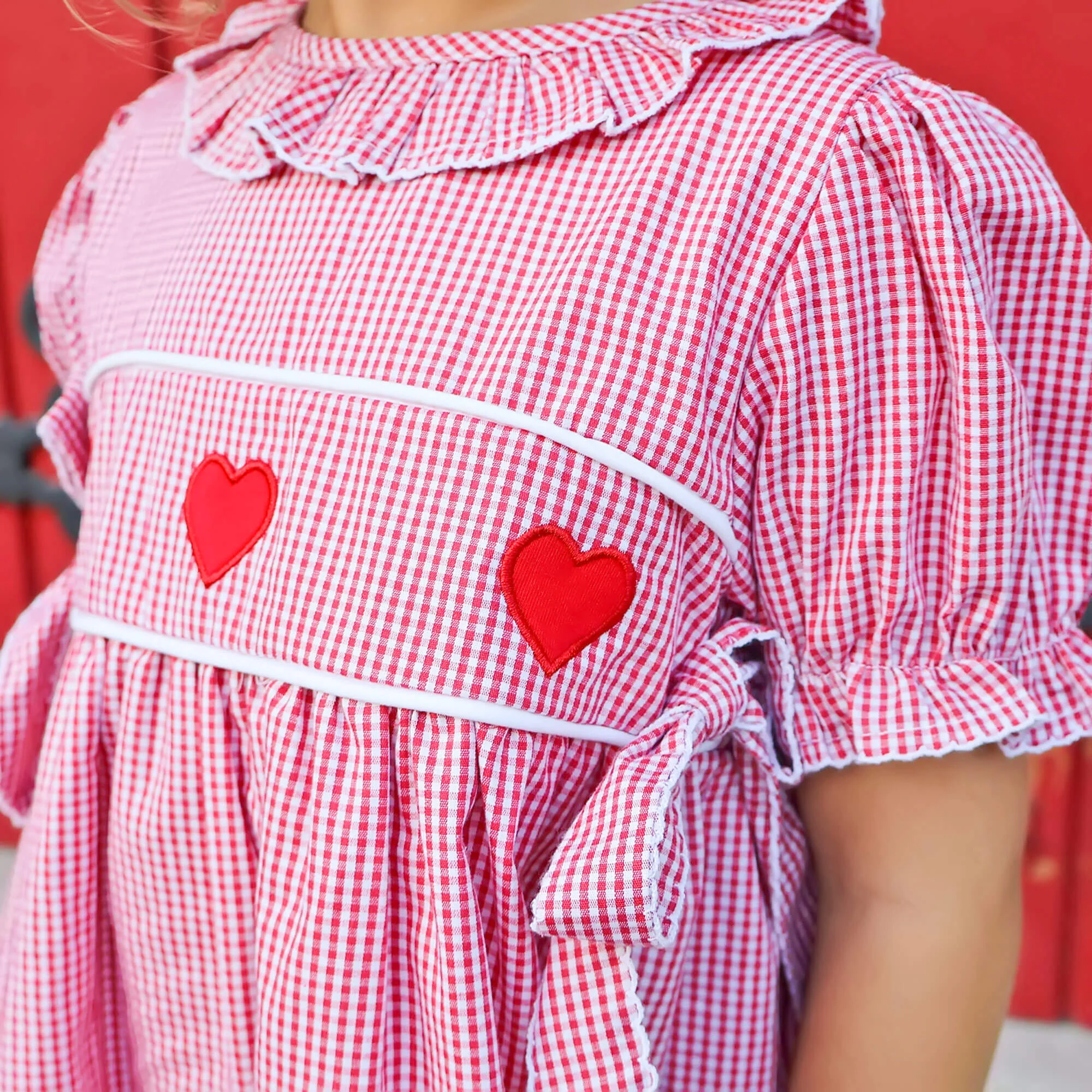 Heart Trio Red Gingham Avery Dress - Image 5