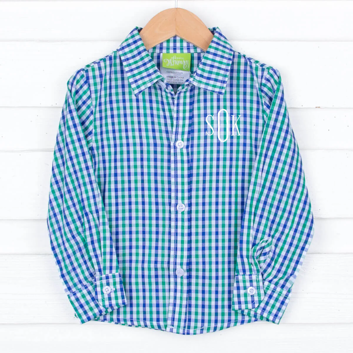 Hello Pumpkin Blue & Green Button Down Shirt - Image 3