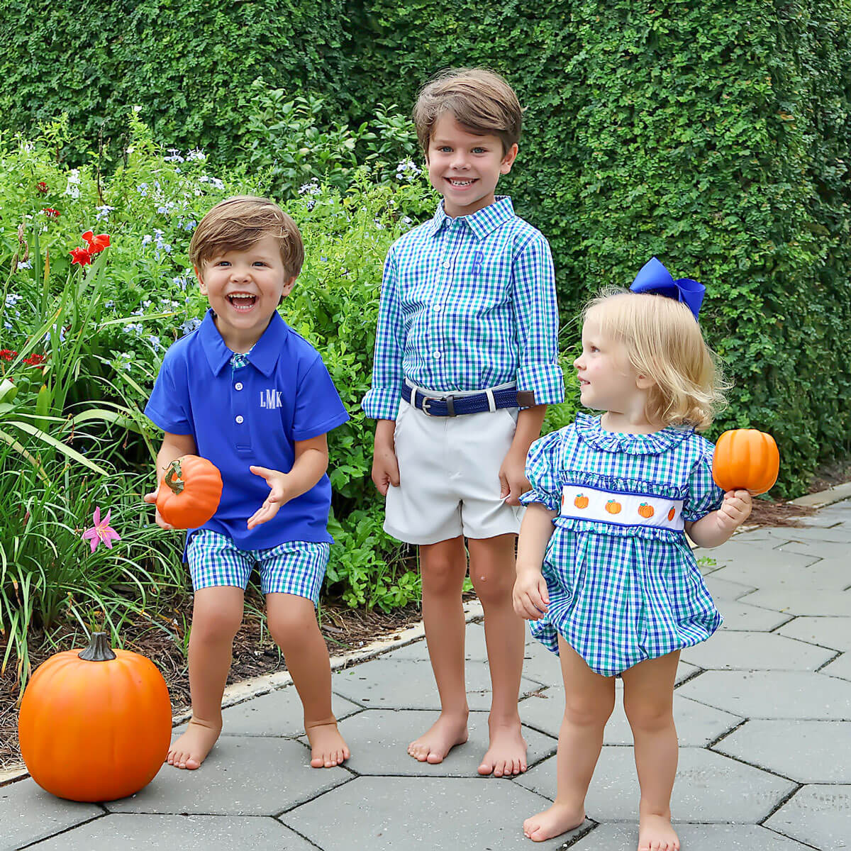 Hello Pumpkin Blue & Green Button Down Shirt - Image 7