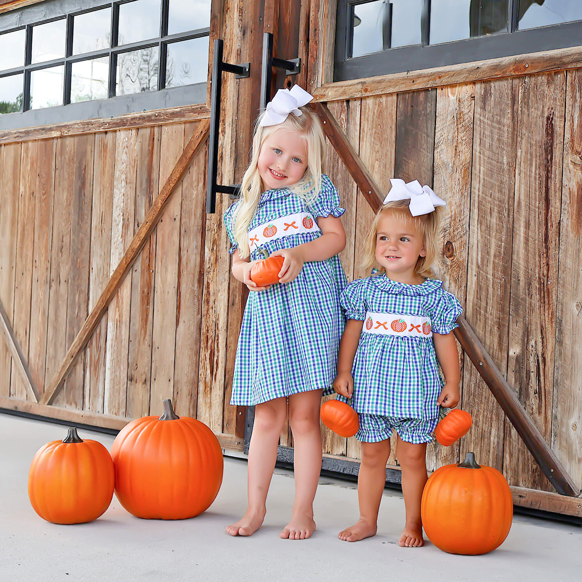 Hello Pumpkin Green Gingham Ruffle Collared Dress - Image 3