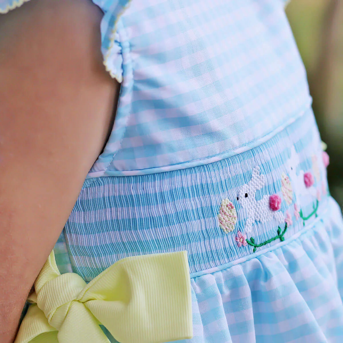 Hippity Hop Turquoise Bunny Smocked Beverly Dress - Image 2