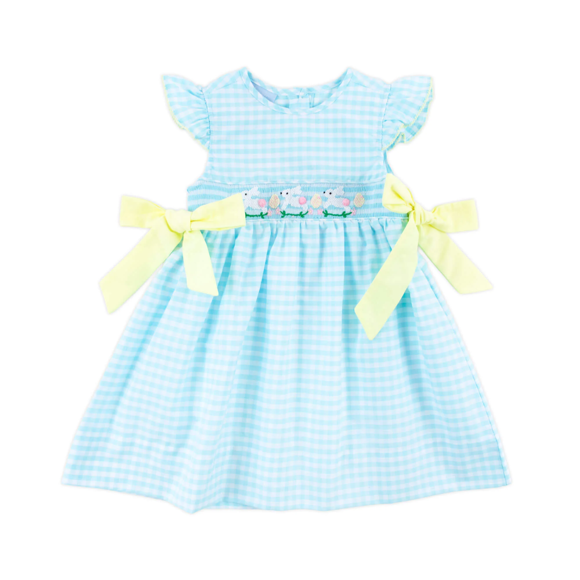 Hippity Hop Turquoise Bunny Smocked Beverly Dress - Image 3