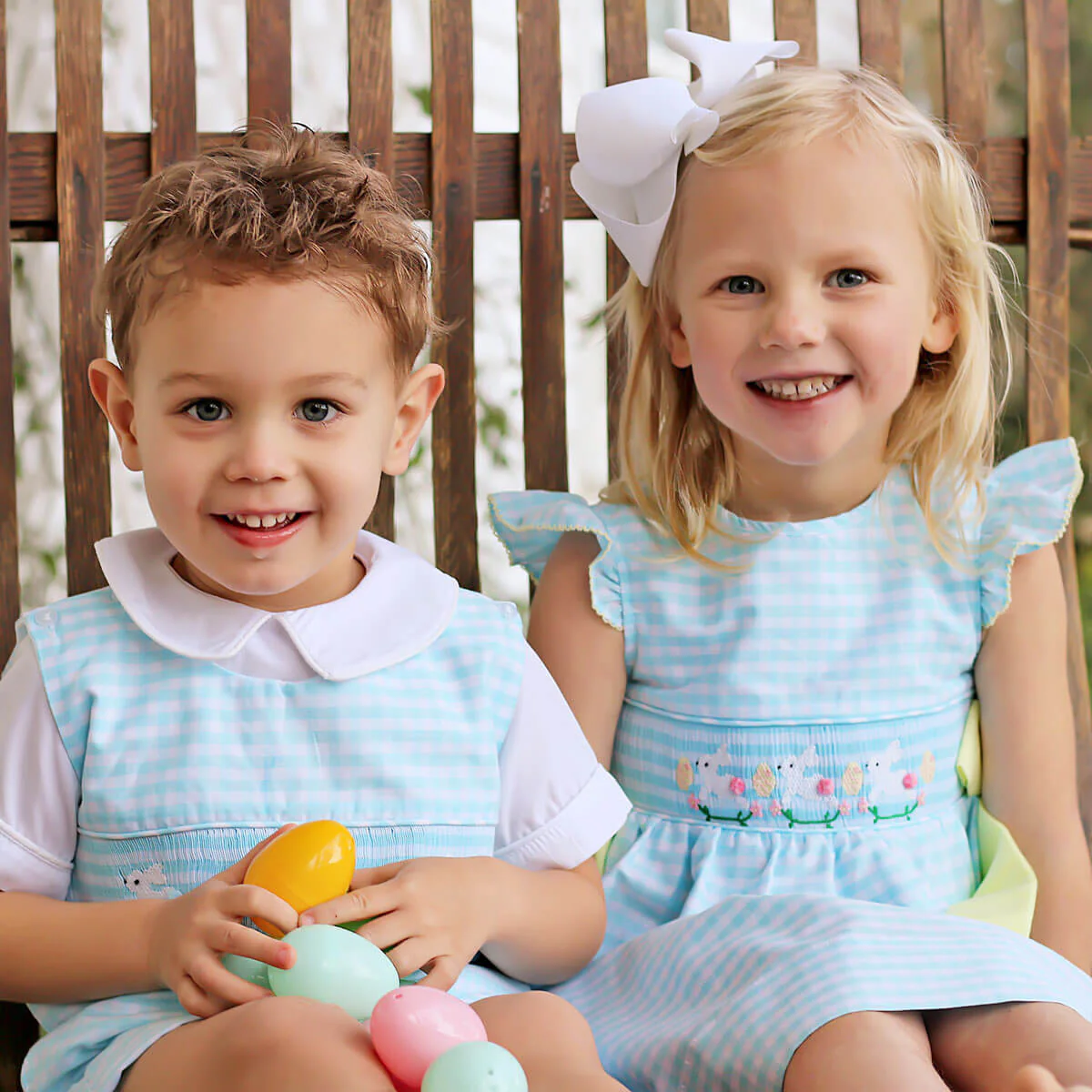Hippity Hop Turquoise Bunny Smocked Beverly Dress - Image 5