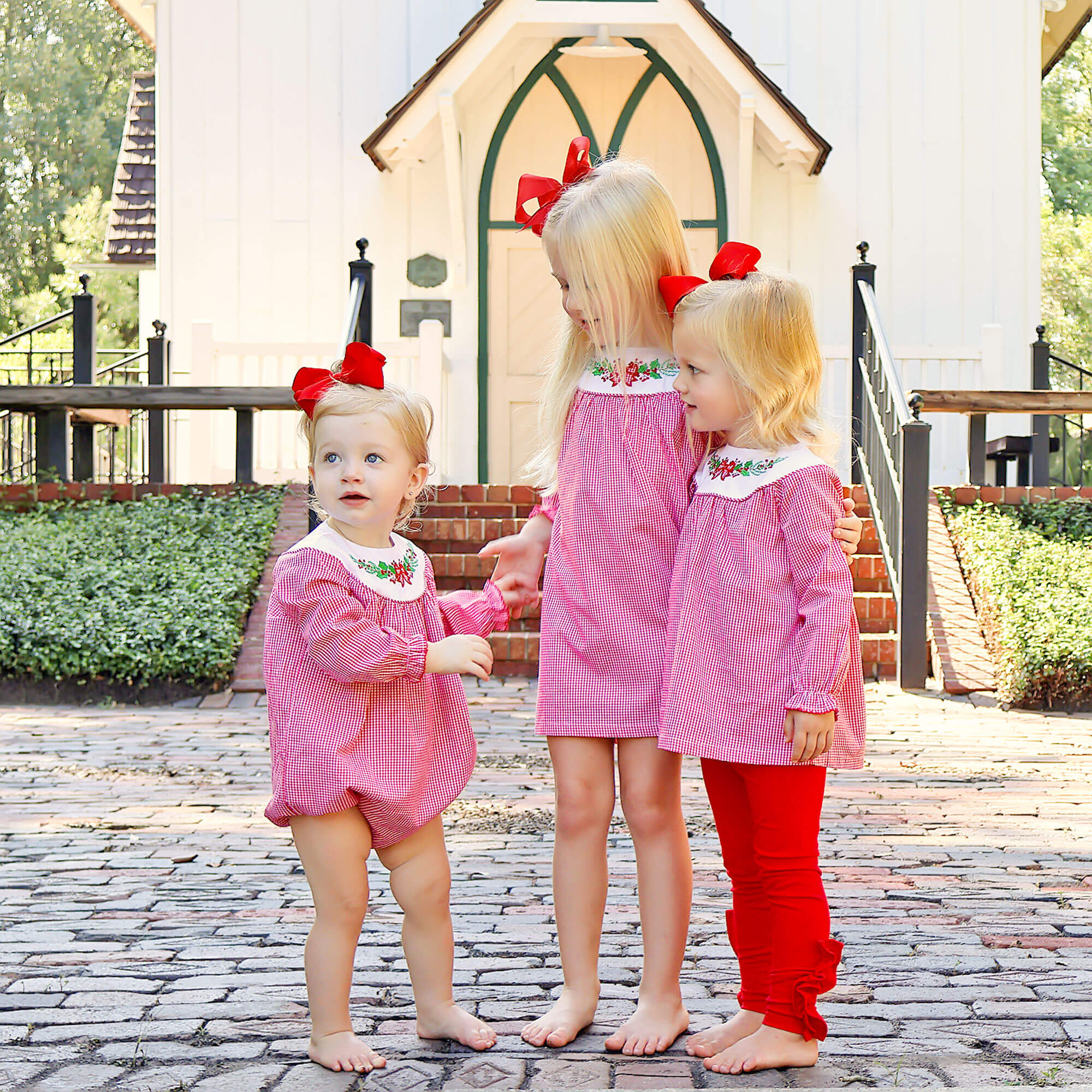 Holly Embroidered Red Gingham Yoke Dress - Image 6