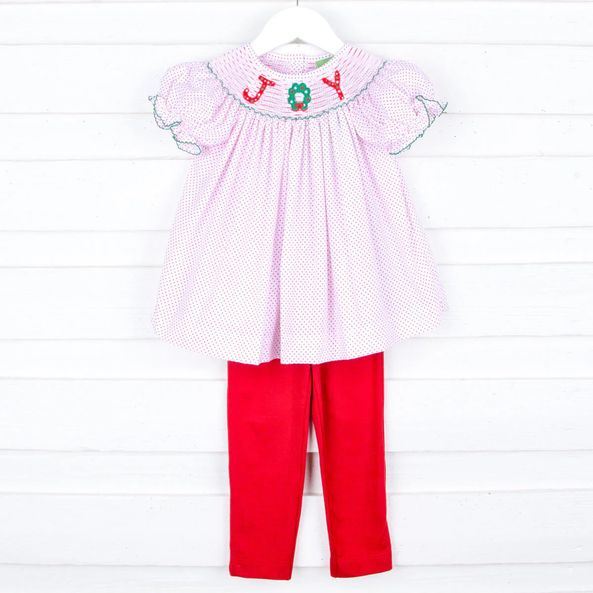 Joy Smocked Pant Set Red Dot - Image 2