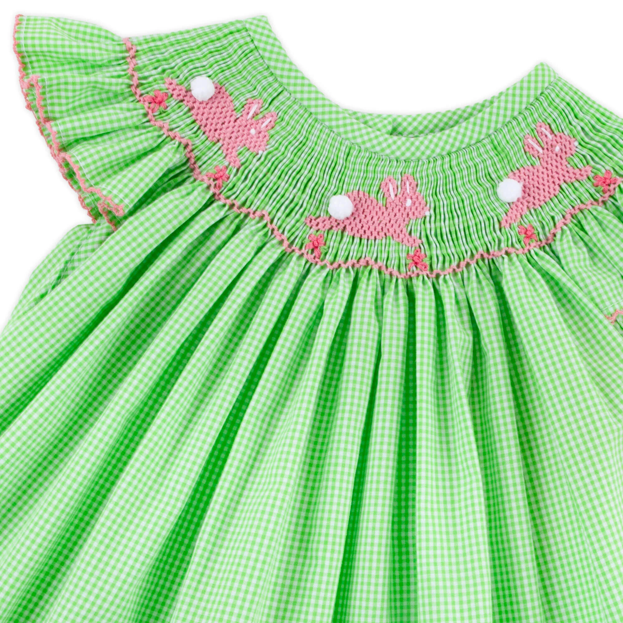 Hop To It Green Bunny Smocked Bloomer Set - Image 2