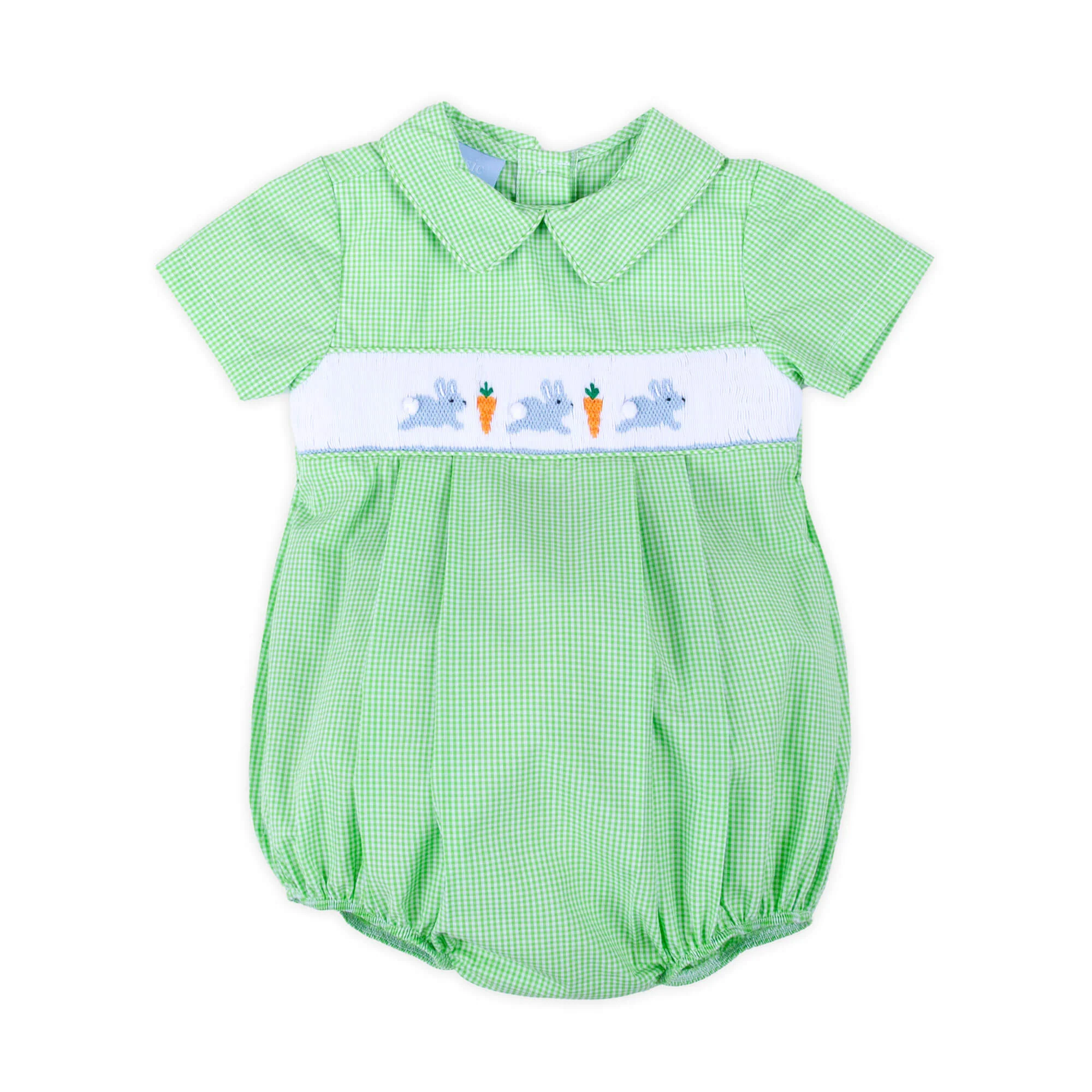 Hop To It Green Bunny Smocked Collared Bubble - Image 3