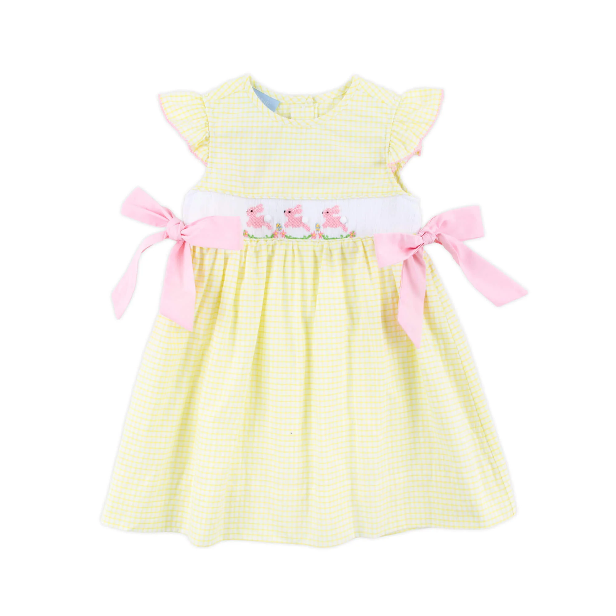 Hoppy Bunnies Yellow Smocked Beverly Dress - Image 3