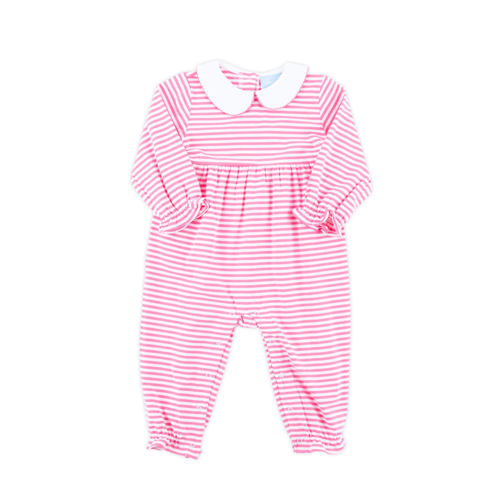 Hot Pink Stripe Ruffle Romper - Image 4
