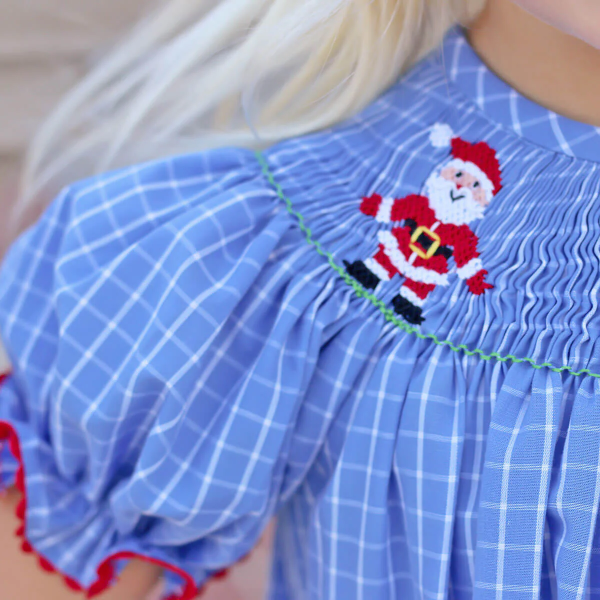 I Believe In Santa Smocked Long Bubble - Image 2