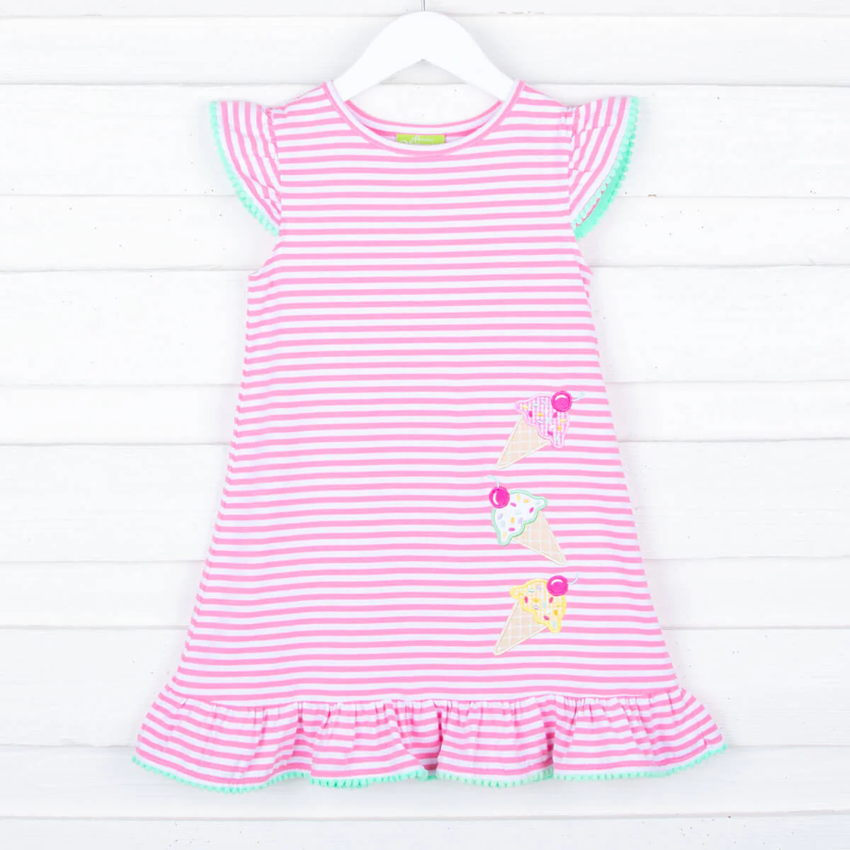 Ice Cream Cone Pink Stripe Milly Dress - Image 2