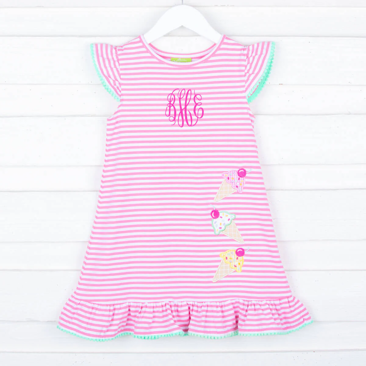 Ice Cream Cone Pink Stripe Milly Dress - Image 3