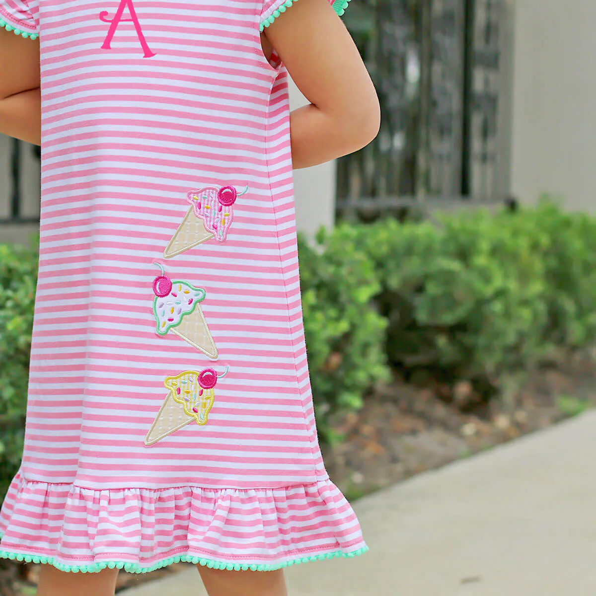 Ice Cream Cone Pink Stripe Milly Dress - Image 5