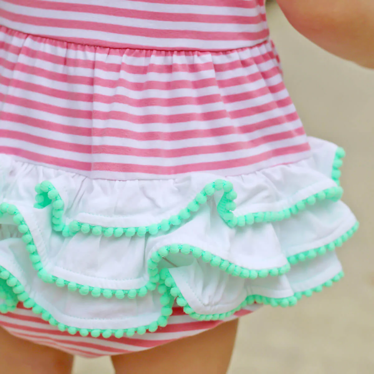 Ice Cream Cone Pink Stripe Ruffle Bubble - Image 6