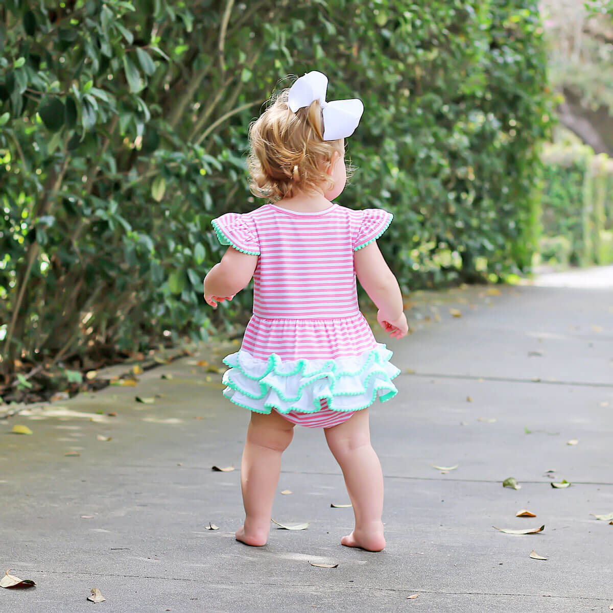 Ice Cream Cone Pink Stripe Ruffle Bubble - Image 8