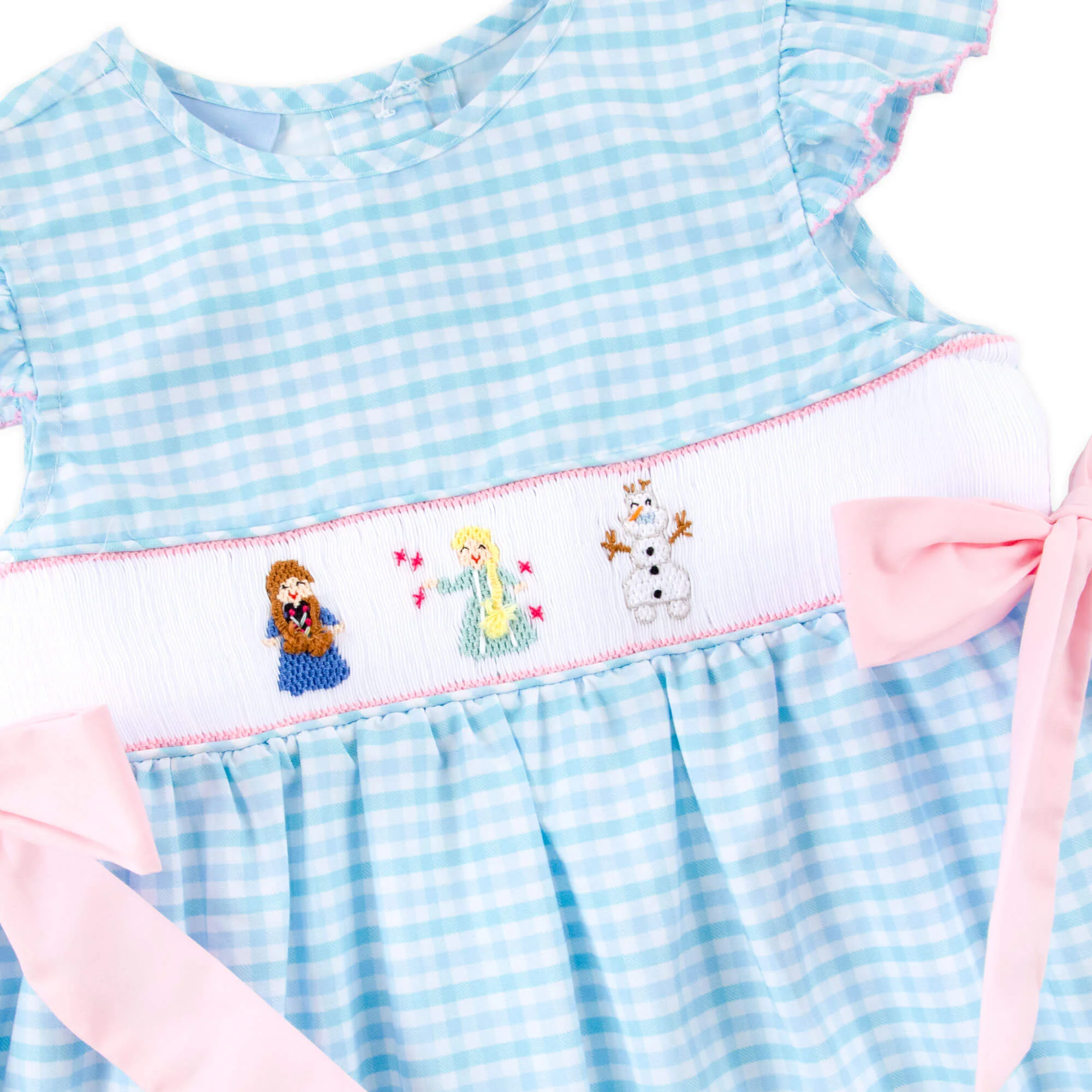 Ice Princess Smocked Beverly Bubble Blue Gingham - Image 2