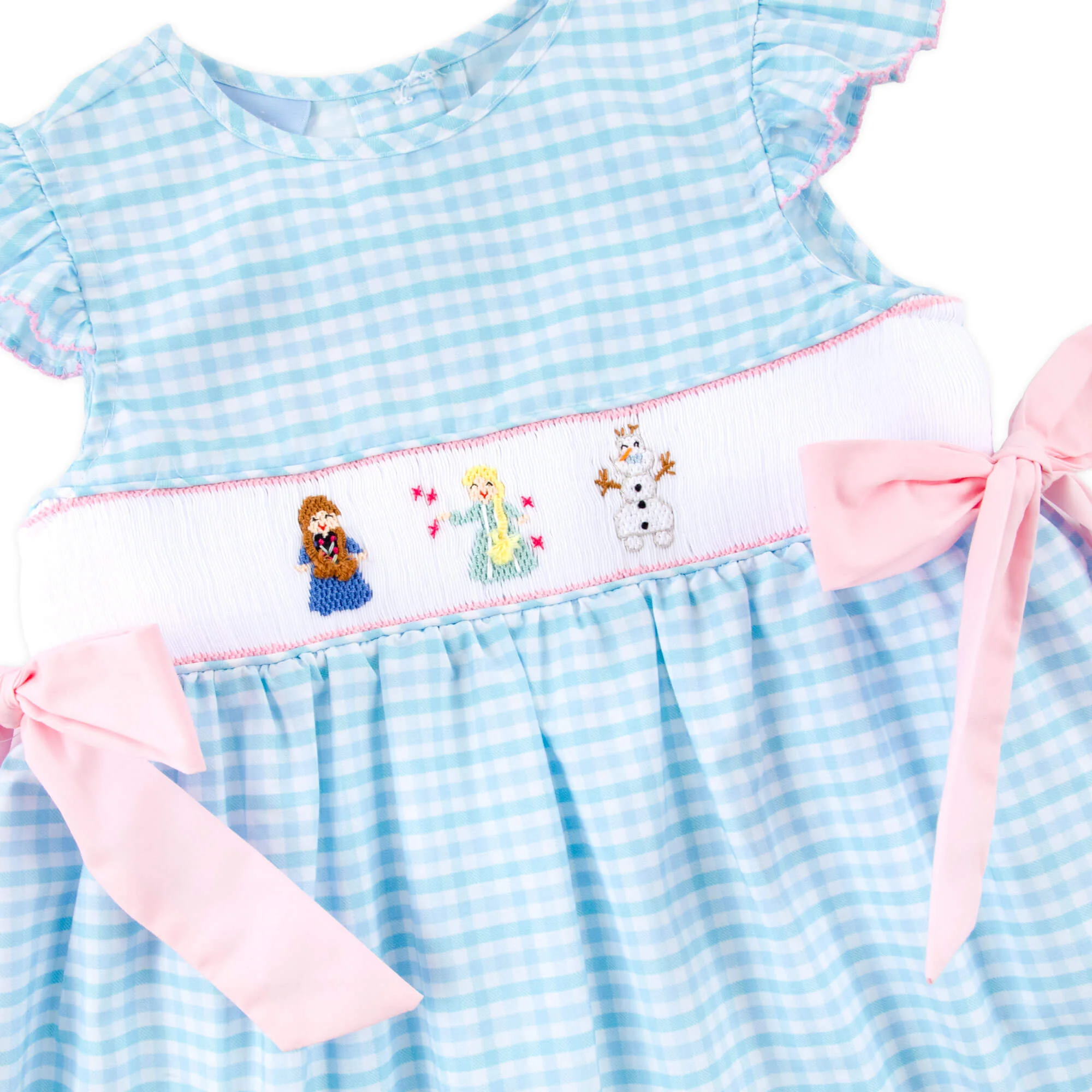 Ice Princess Smocked Beverly Dress Blue Gingham - Image 2