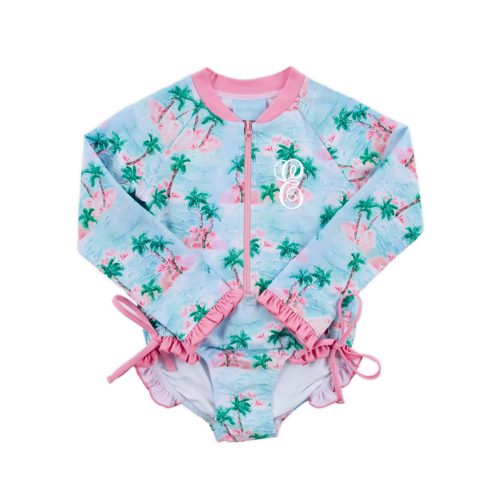 Island Palm Rash Guard Swimsuit - Image 2
