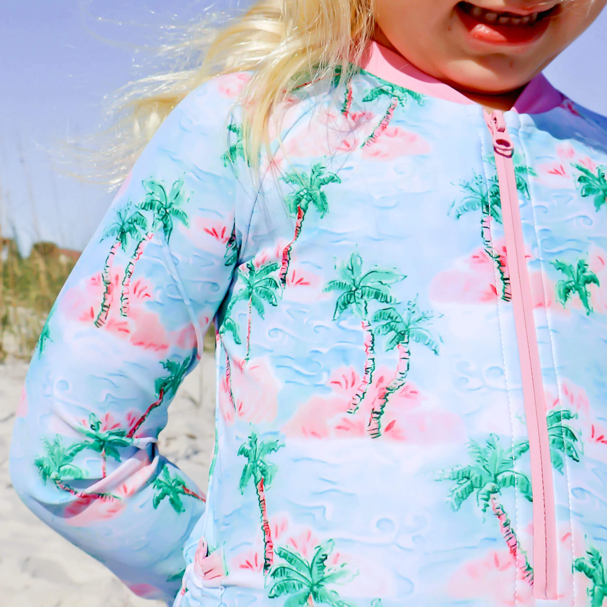 Island Palm Rash Guard Swimsuit - Image 3