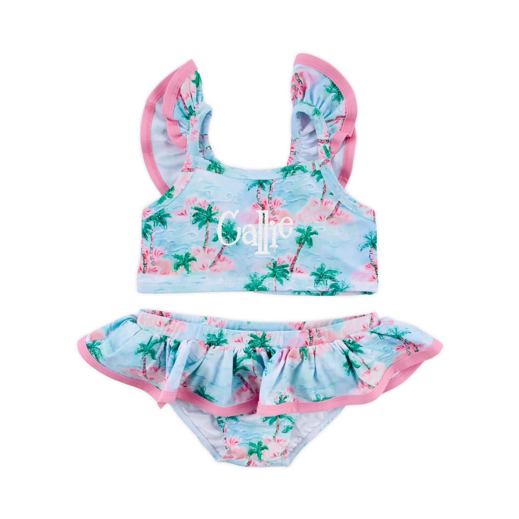 Island Palm Two Piece Swimsuit - Image 2