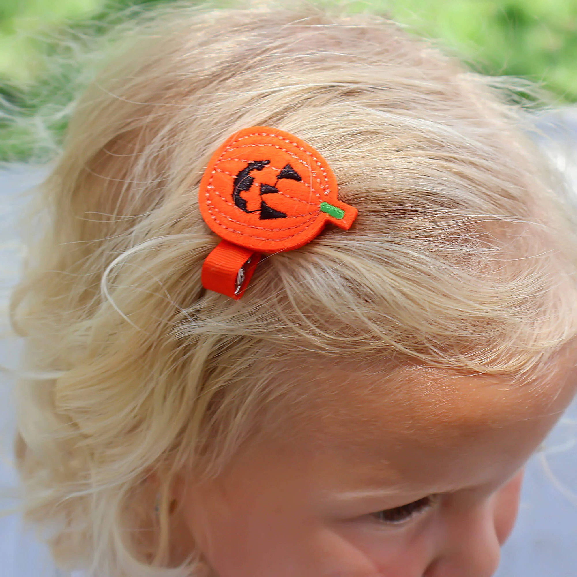 Jack O' Lantern Felt Hair Clip - Image 2