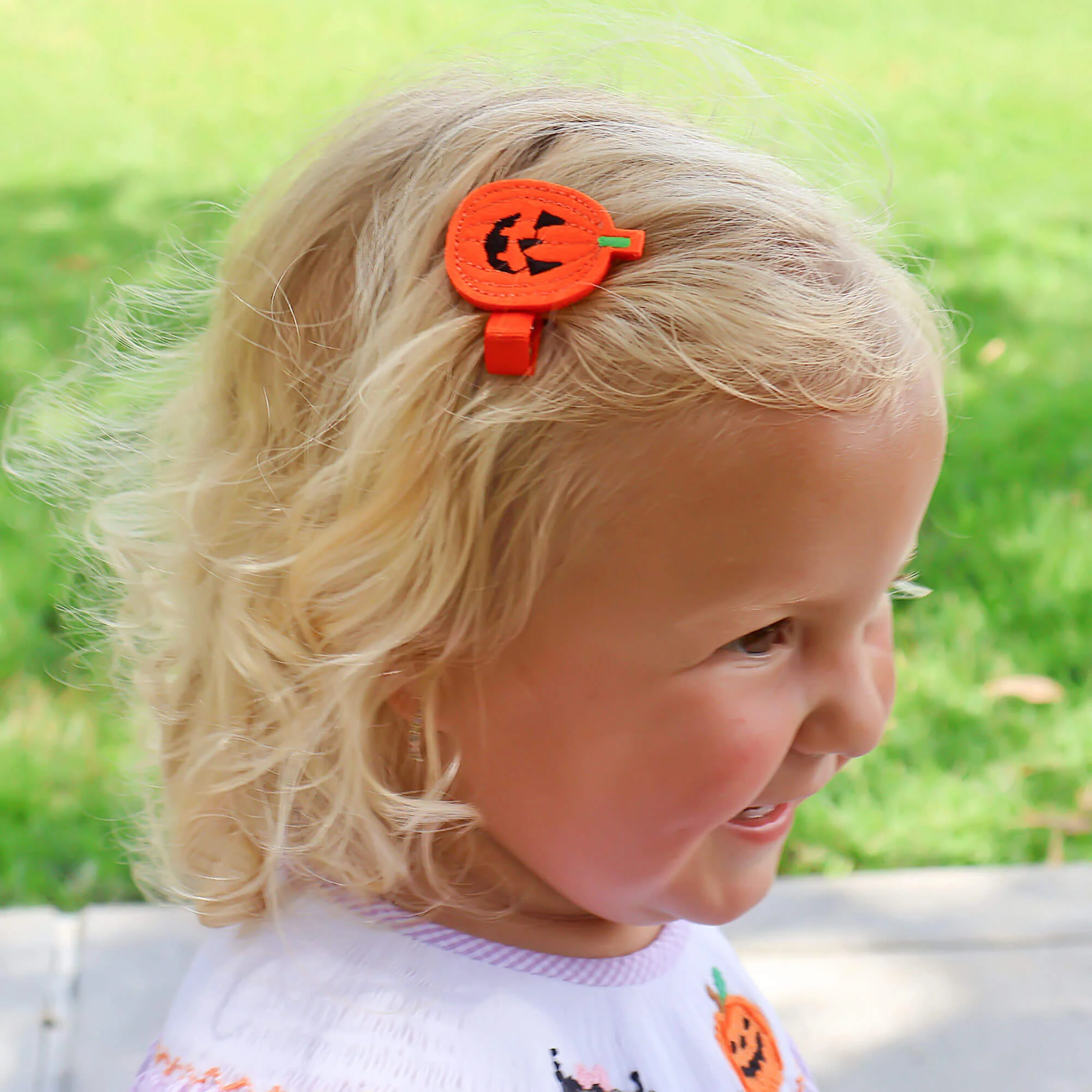 Jack O' Lantern Felt Hair Clip - Image 3