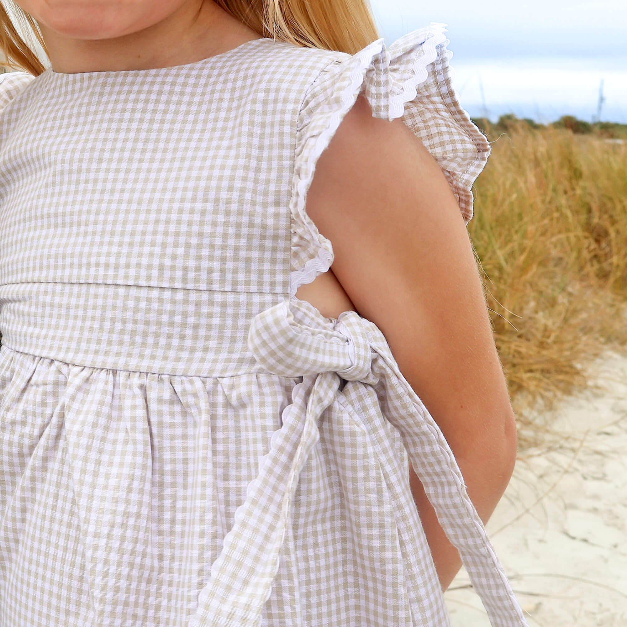 Khaki Gingham Avery Dress - Image 3
