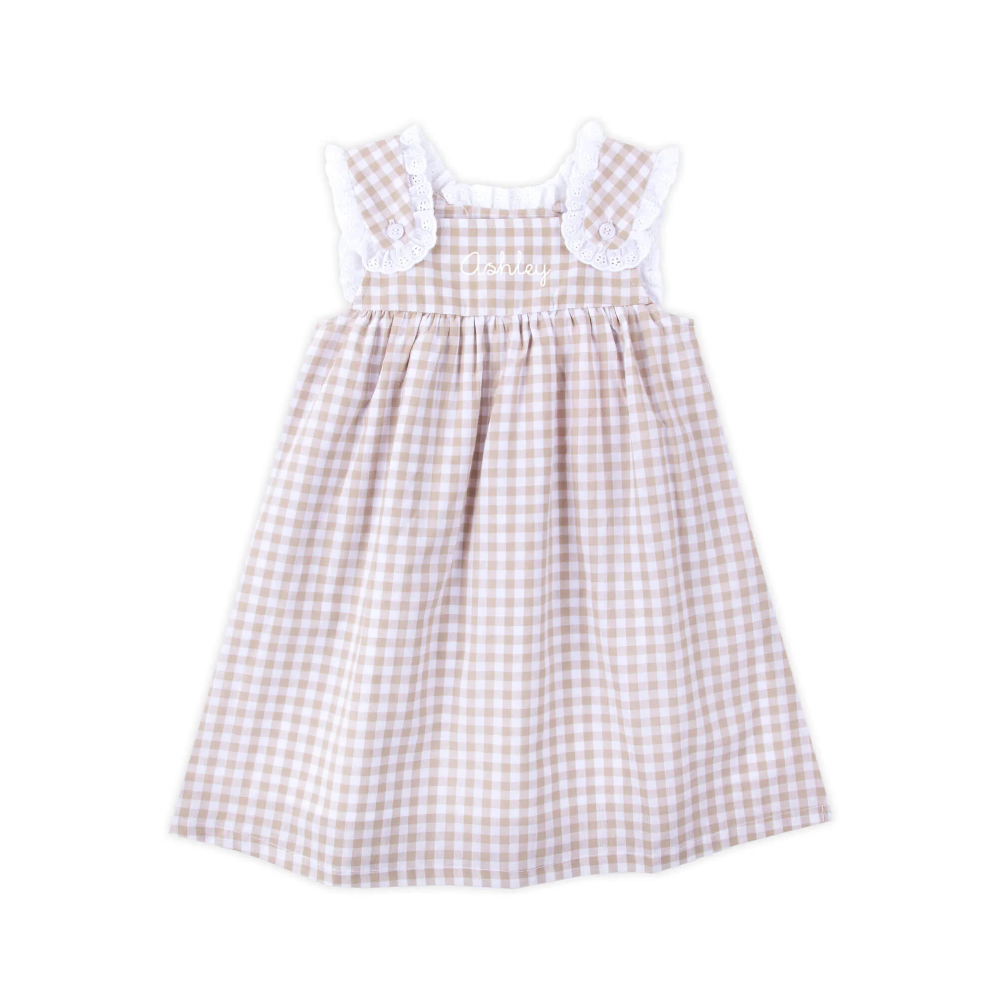 Khaki Gingham Lulu Dress - Image 2