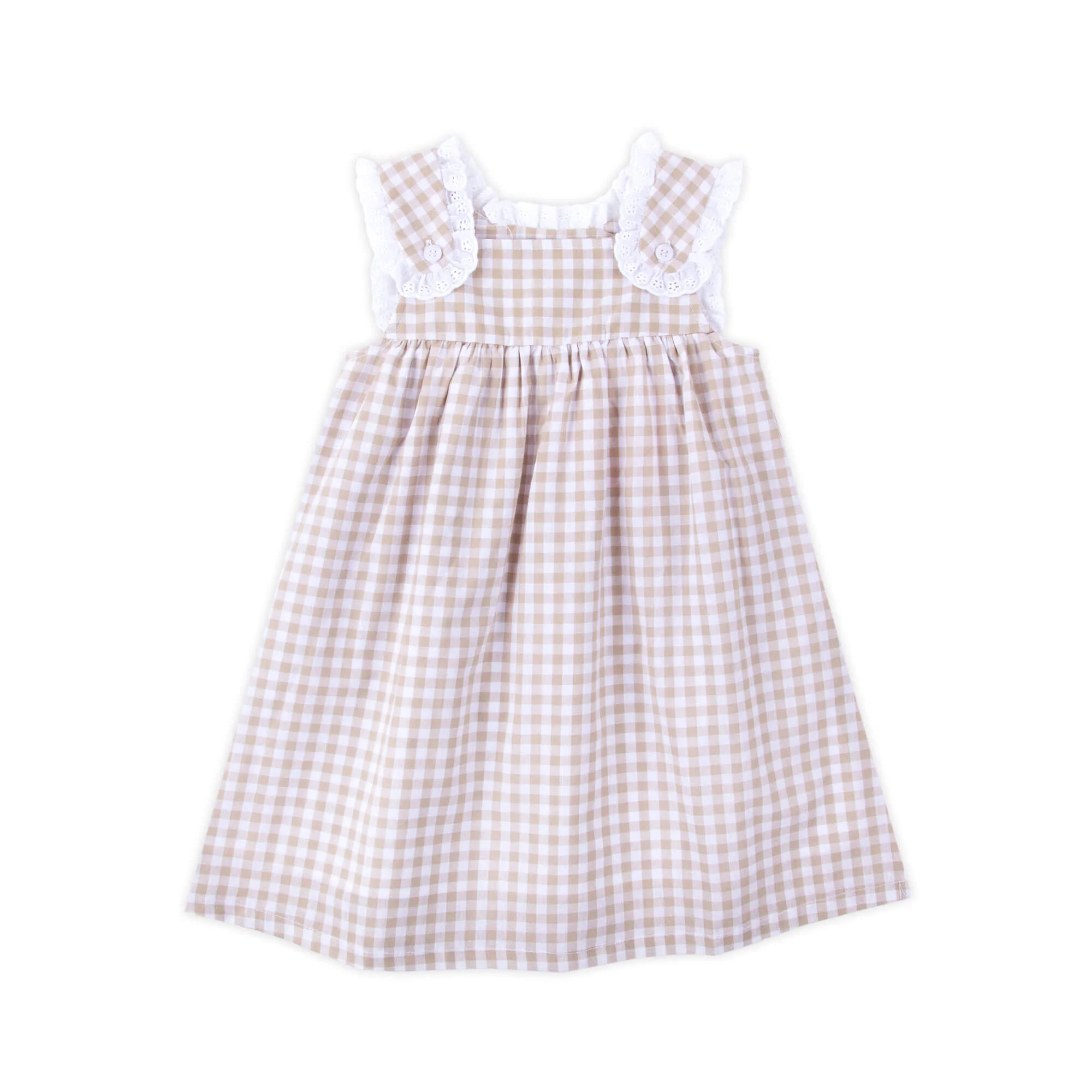 Khaki Gingham Lulu Dress - Image 4